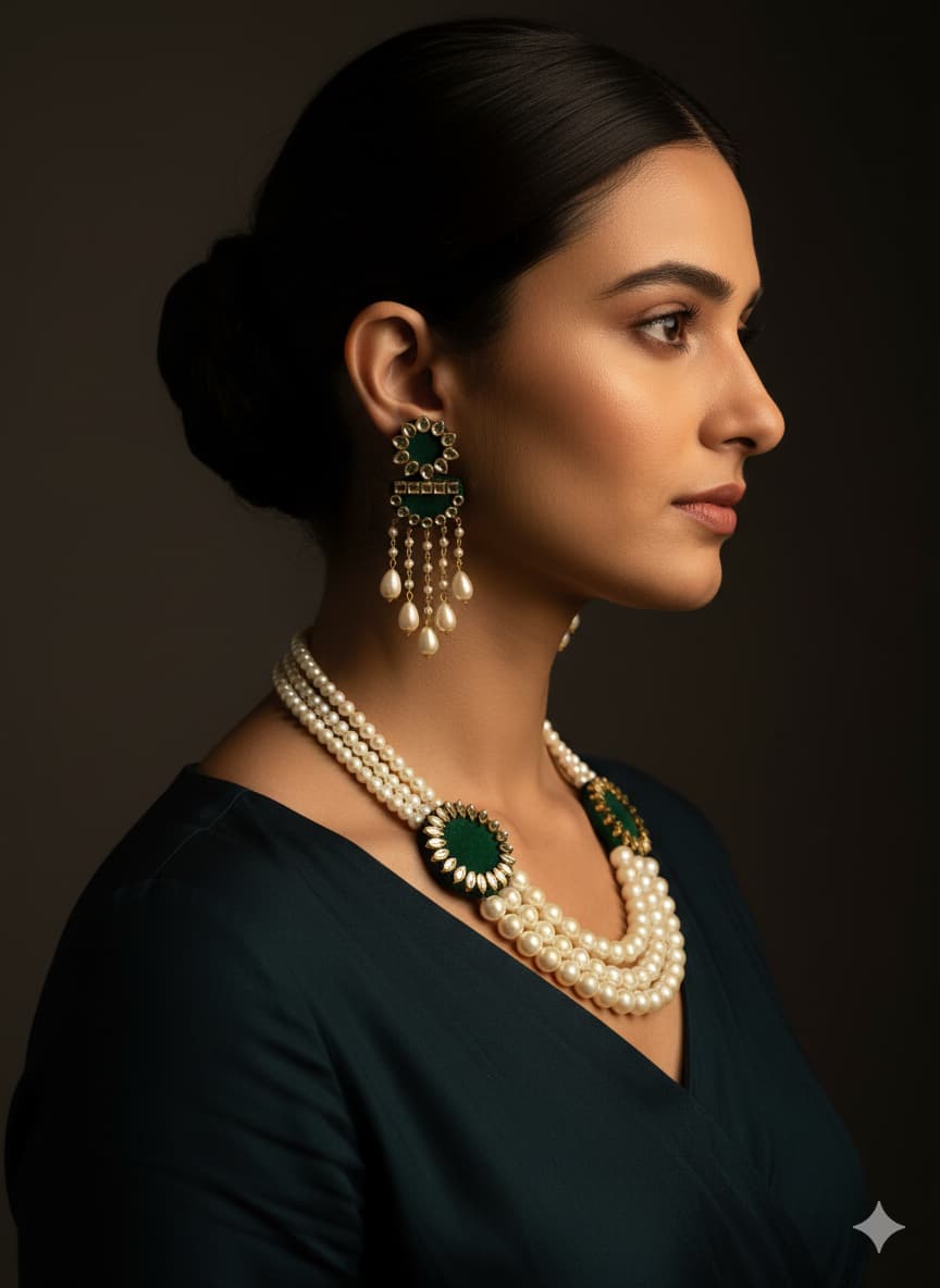 Aayat-e-Noor Kundan Necklace Set for Women | Celebrity Choice Party Wear Jewelry by Velaora Jewels