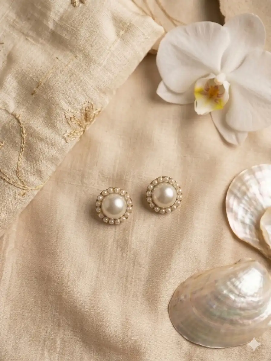 Classic Pearl Stud Earrings for Women | Velaora Jewels by Velaora Jewels