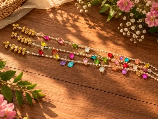 Kashmiri Style Multicolor Ghungroo Parandi for Women handmade jewellery by Velaora Jewels