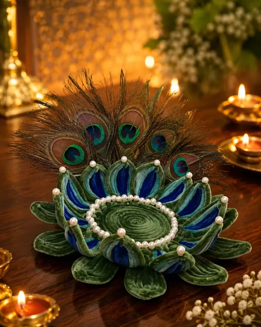 krishna aasan - morpankhi handmade jewellery by Velaora Jewels
