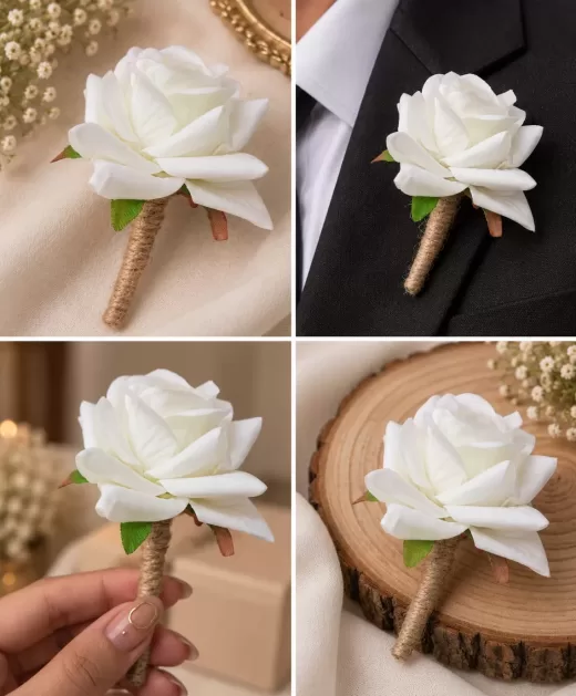 ivory bloom brooch handmade jewellery by Velaora Jewels