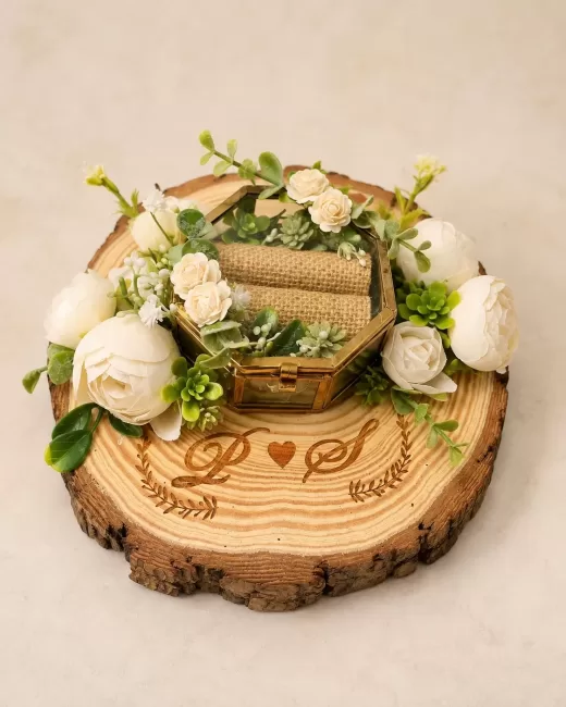 Ivory engagement ring platter by Velaora Jewels