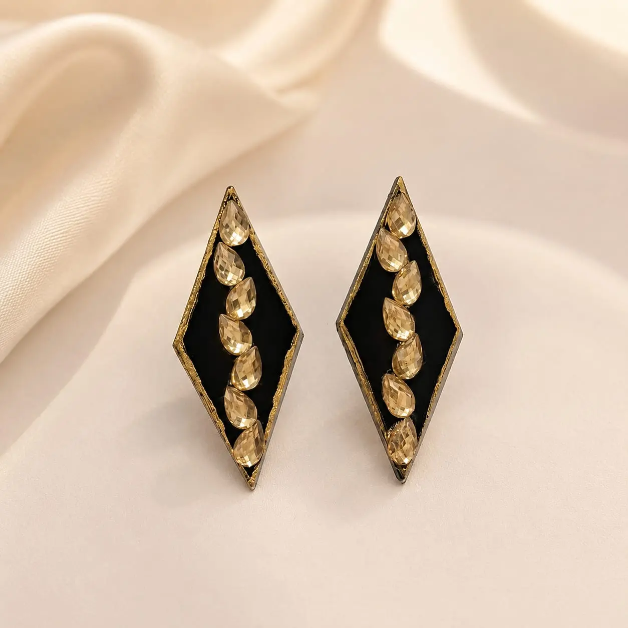 Regal Diamond earrings handmade jewellery by Velaora Jewels