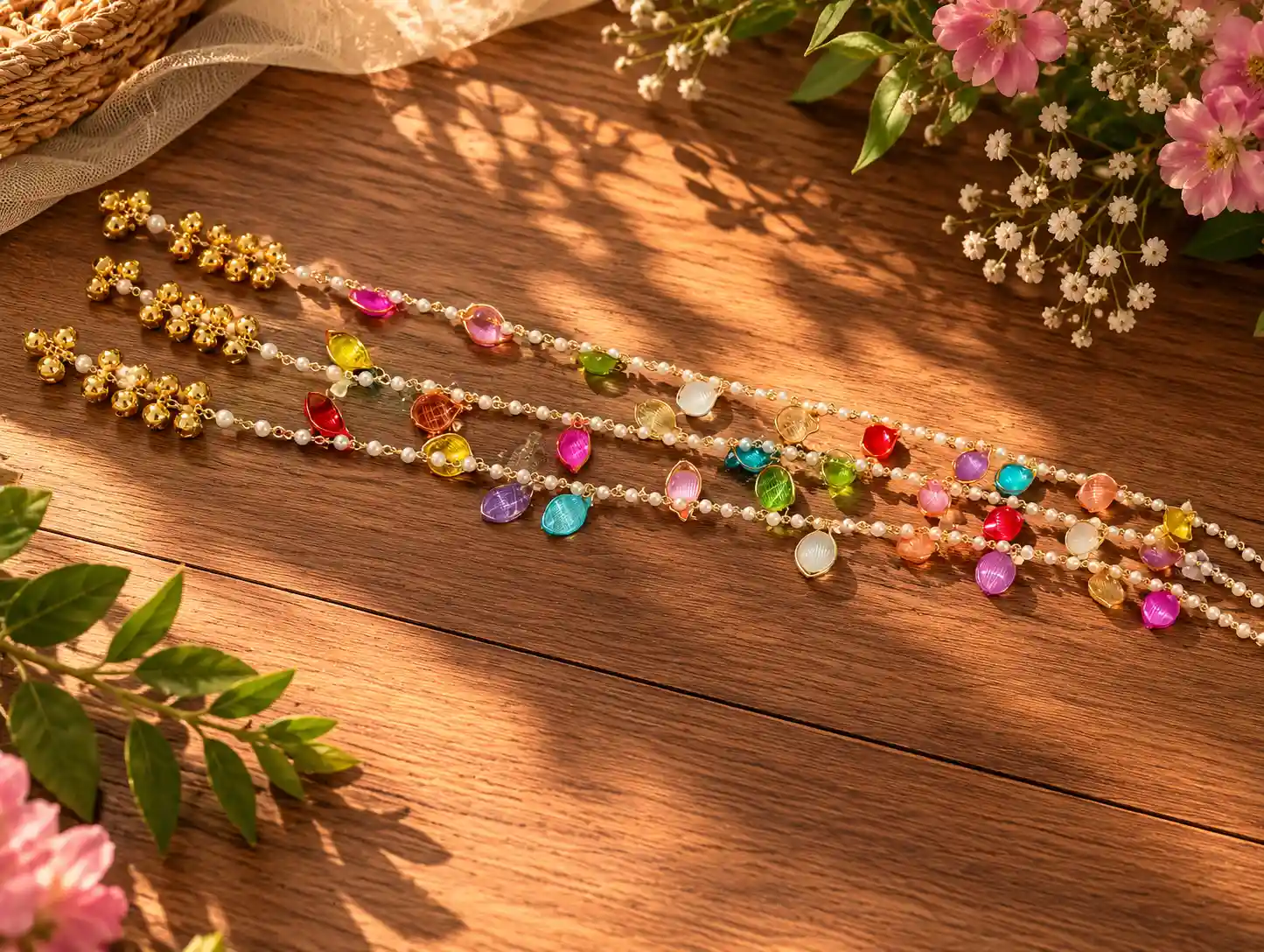Handmade Kashmiri Style Multicolor Ghungroo Parandi for Women earrings by Velaora Jewels